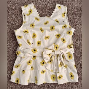kate spade White Tank Top with Yellow Sunflower Print